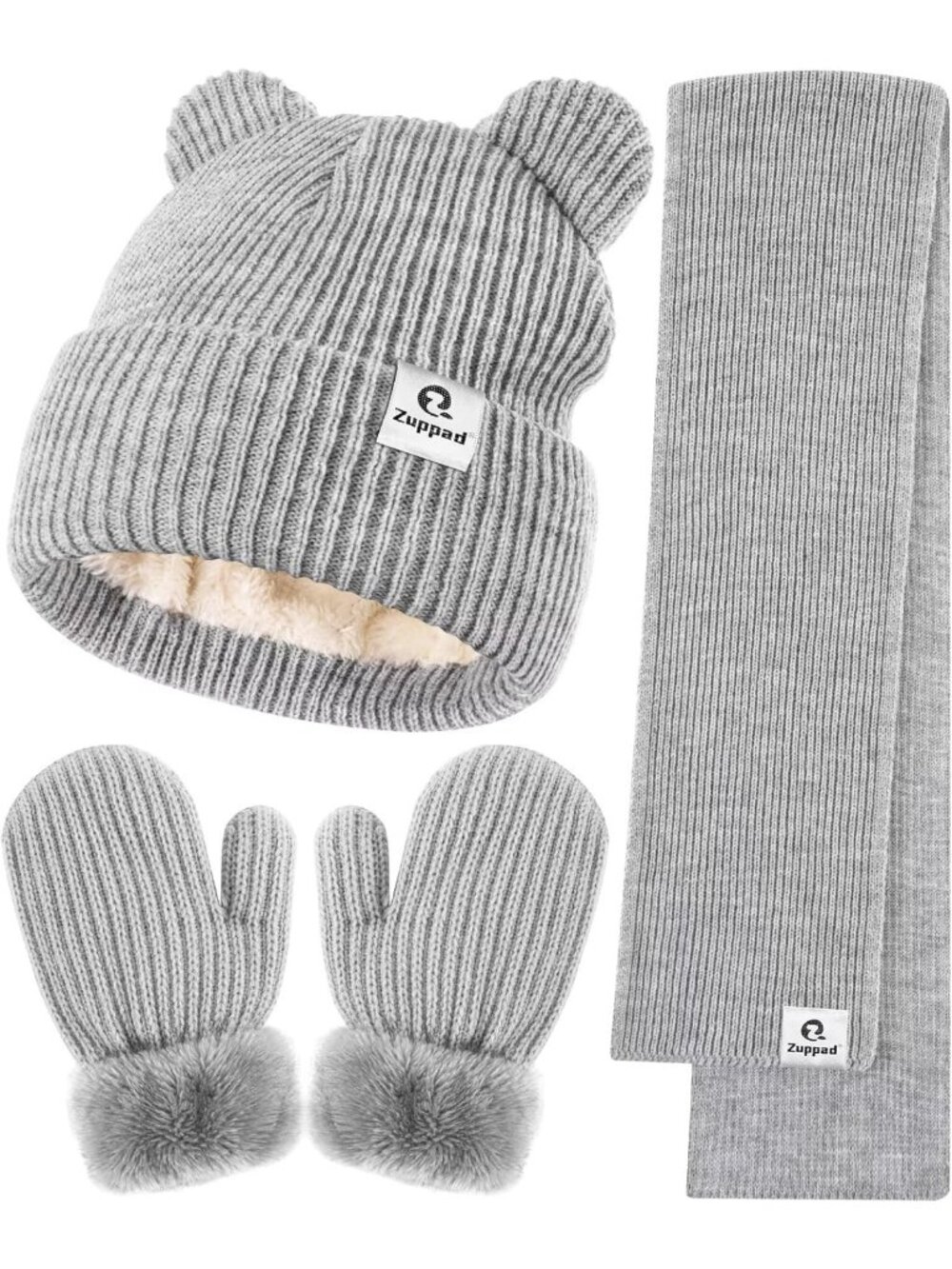 Cozy Baby Beanie Mittens Scarf Set | Toddler Winter Hat & Gloves with Ears